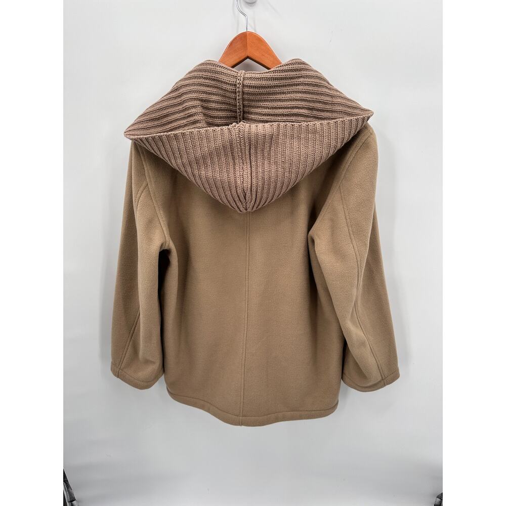 SPLENDID NWT Nikki Oatmeal Tan Hooded Pea Coat // M - Picture 14 of 15